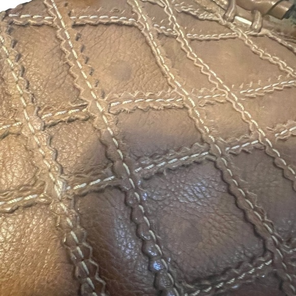 Gianni Bini Brown Genuine Leather Purse Shoulder Bag‎ Tote Hobo Satchel - Picture 14 of 16